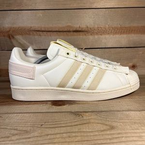 NEW Mens 11.5 Adidas Superstar x Parley “Off White” Low Top Sneakers GX6970